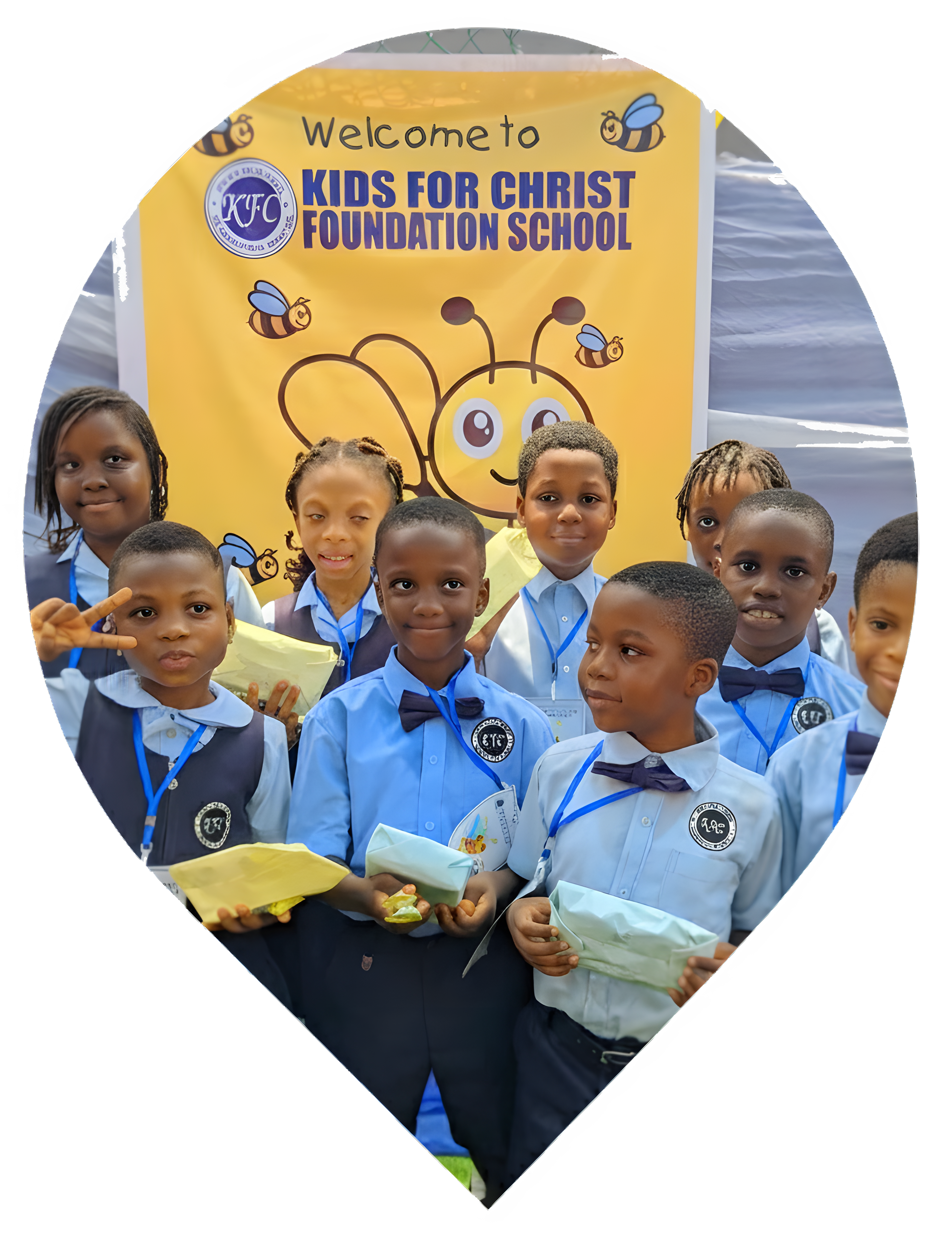 Happy students learning at KFC Foundation School