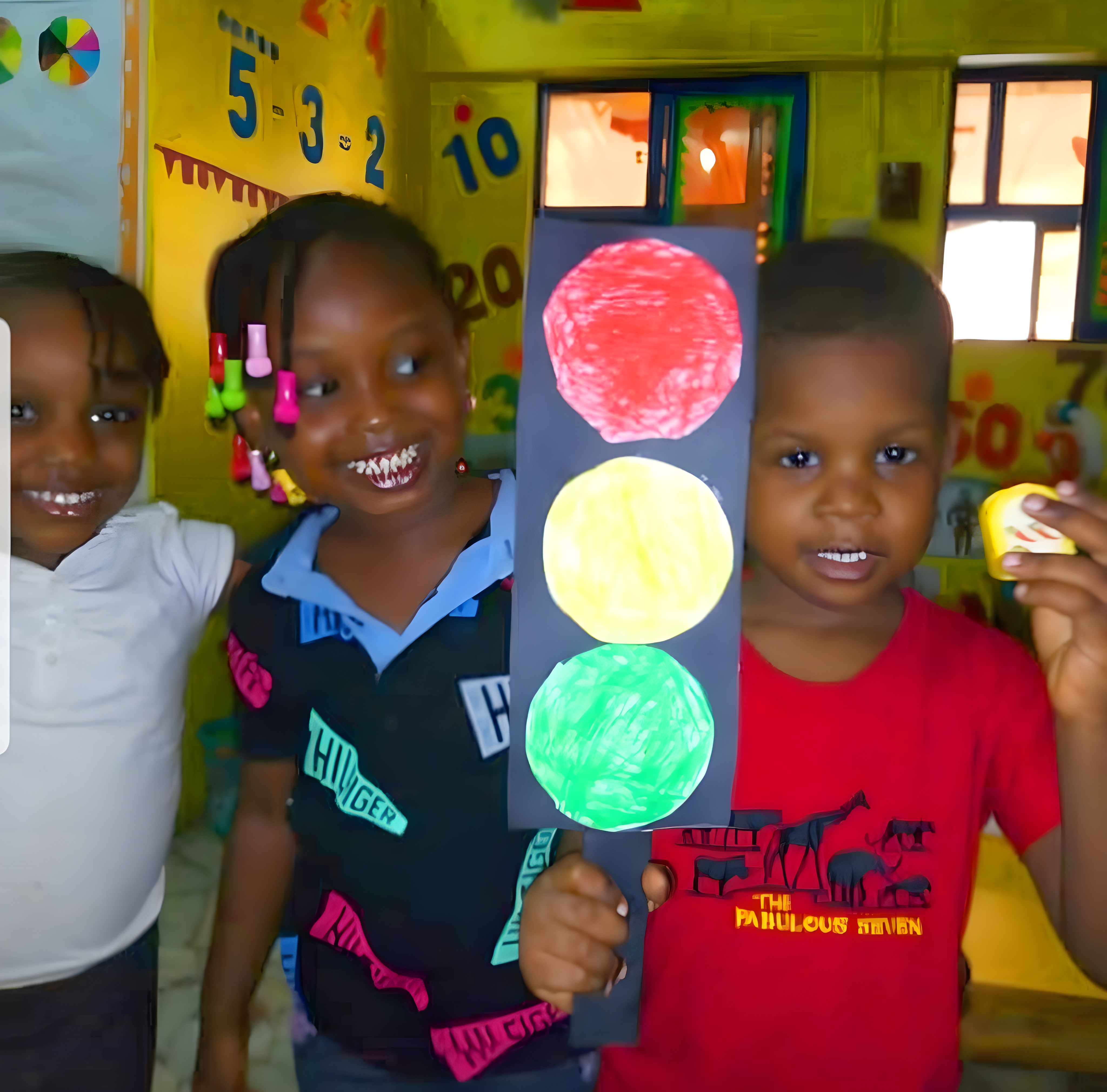 Nursery children engaged in creative activities